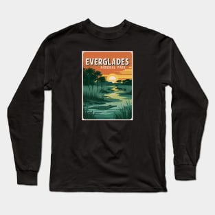 Retro Everglades National Park Poster Long Sleeve T-Shirt